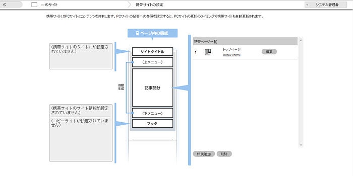 携帯サイトの設定（オプション機能）